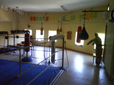 Sporthalle Messelplatz Empore Boxen